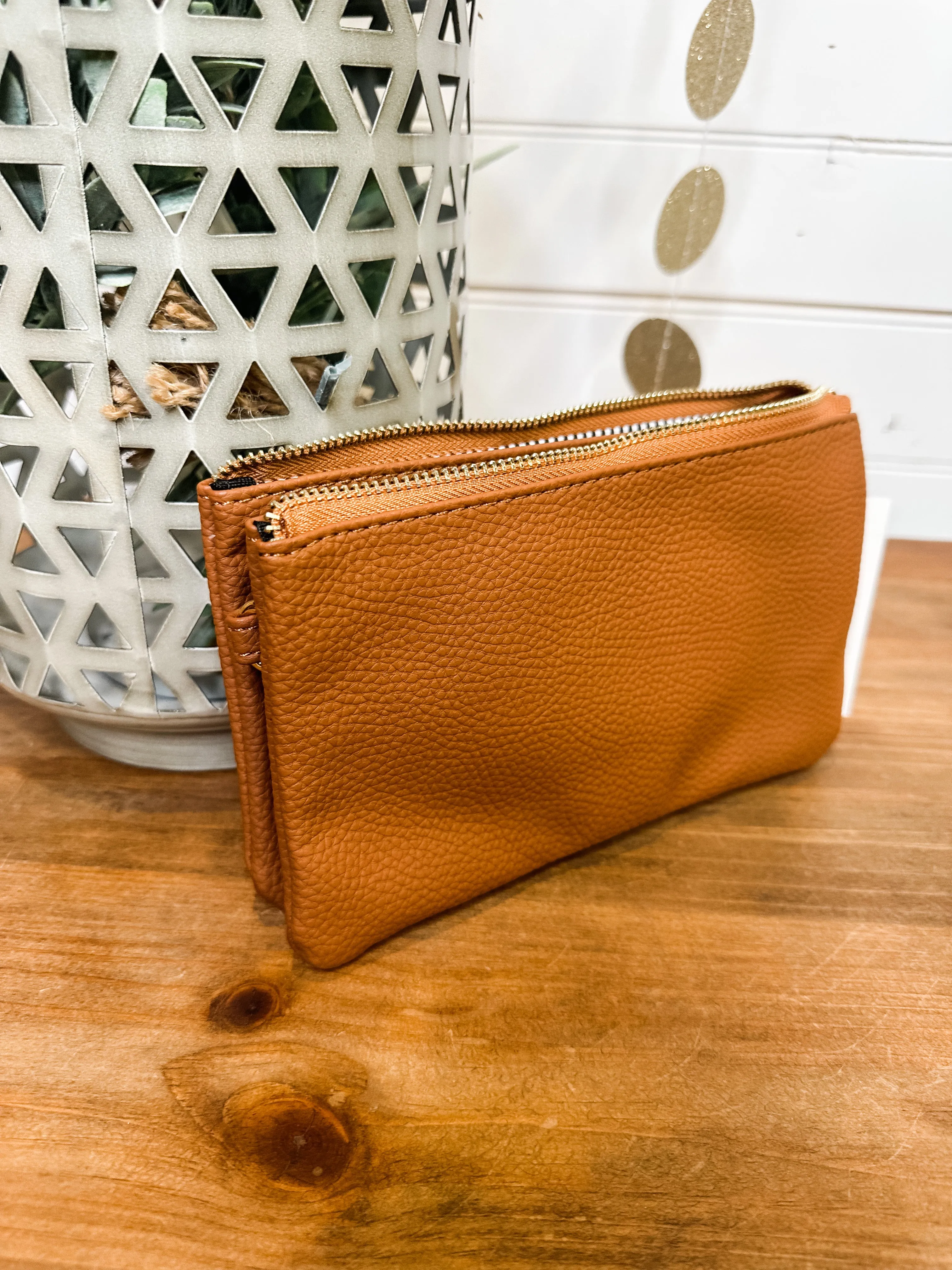 Faux Leather Envelope Crossbody