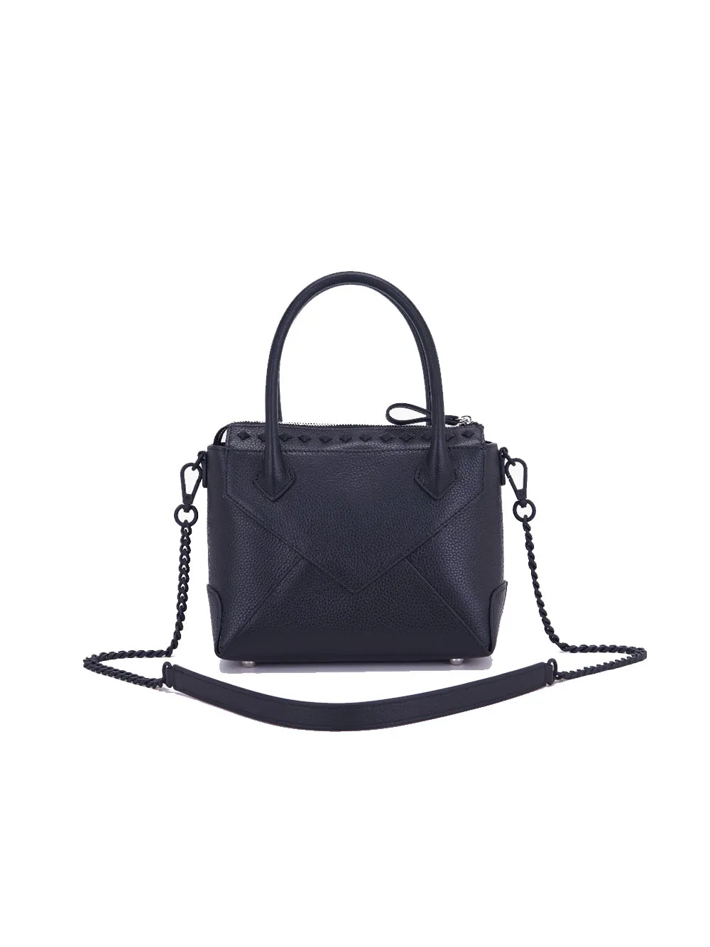 Frivolous M. Small Hand Shopper Tumbled Leather - Black