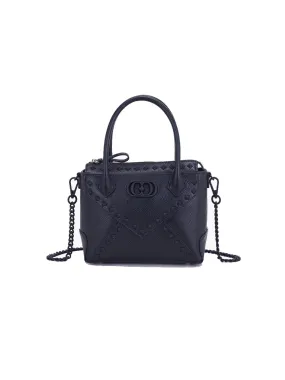 Frivolous M. Small Hand Shopper Tumbled Leather - Black