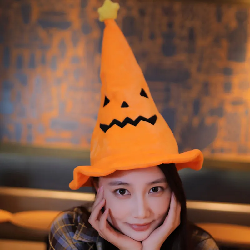 Funny Halloween Pumpkin and Witch Hat