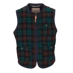 Gilet Capalbio Full Zip Check Verde / Marrone