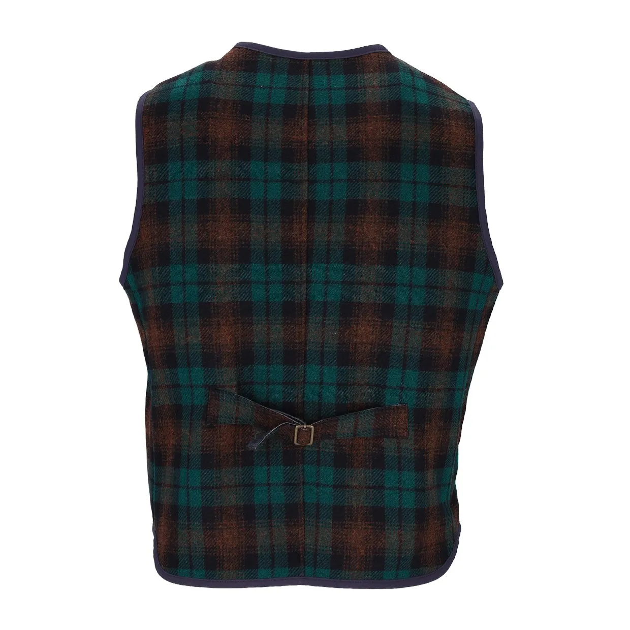 Gilet Capalbio Full Zip Check Verde / Marrone