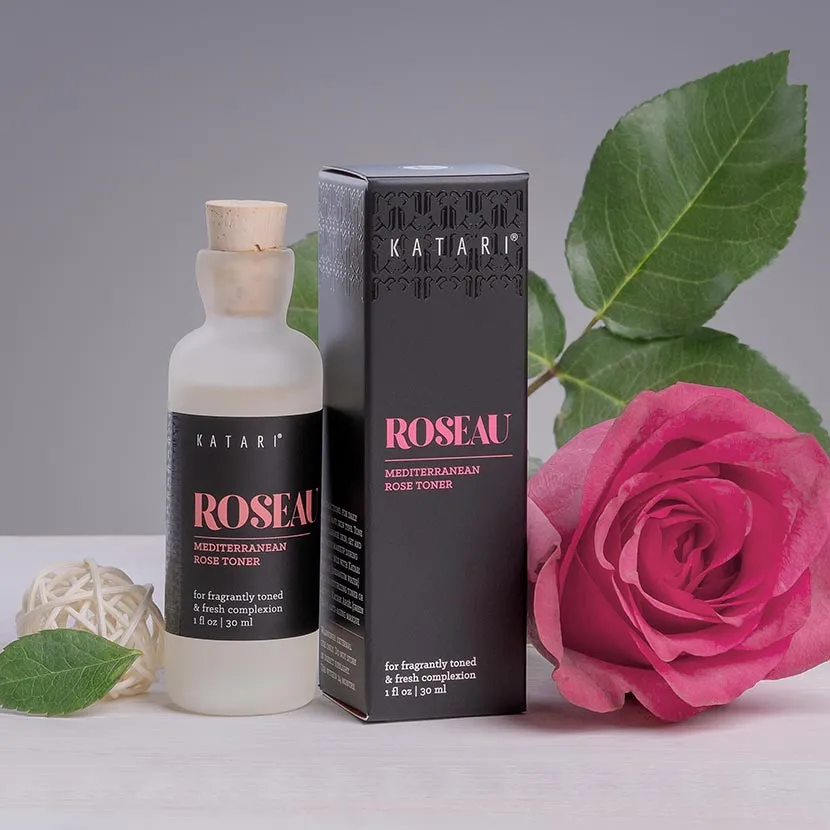 Glowing Skin Kit - Rose Toner, Barie Exfoliating Powder & Pomegranate Seed Oil