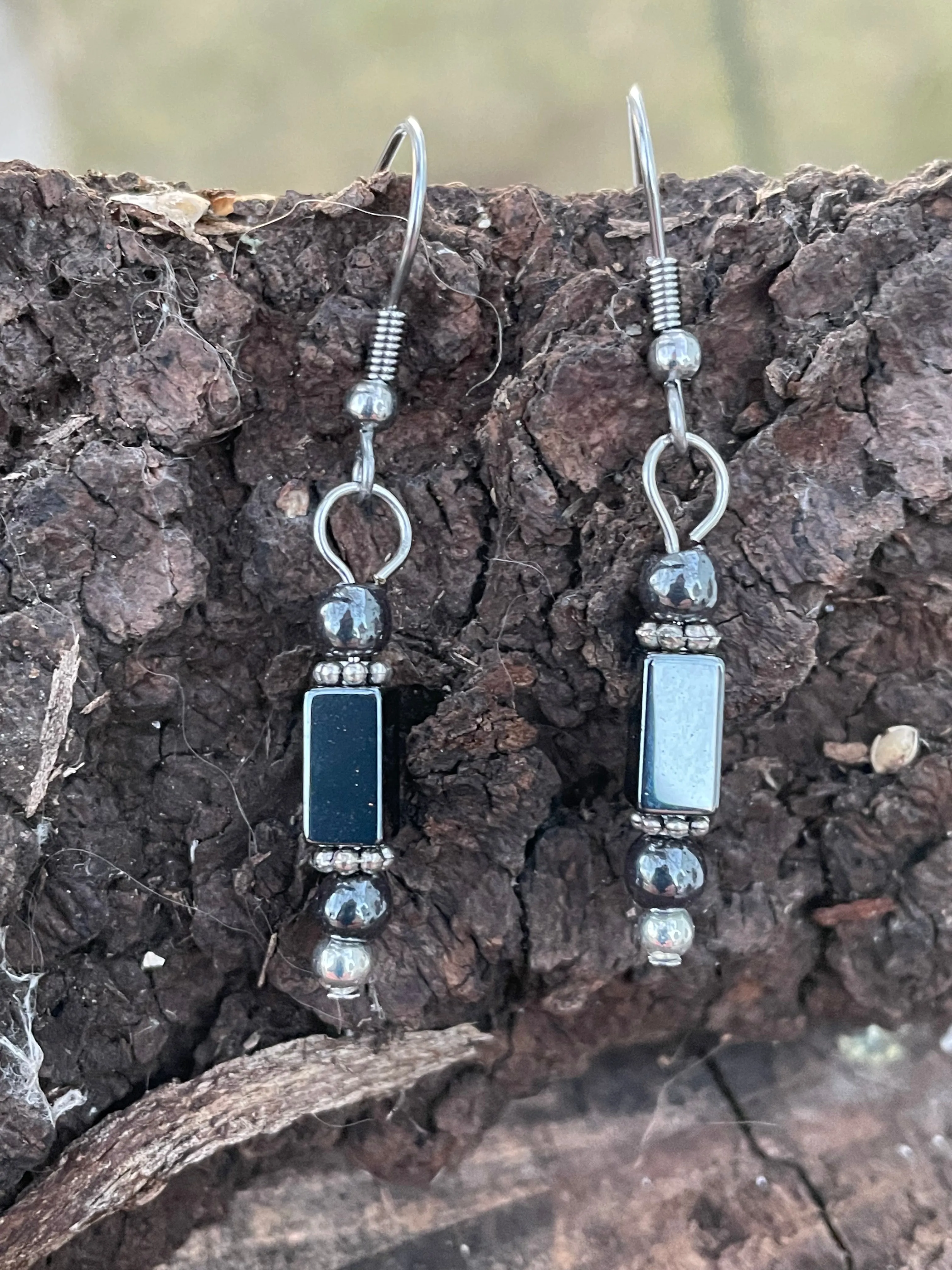 Hematite Earrings Geometric