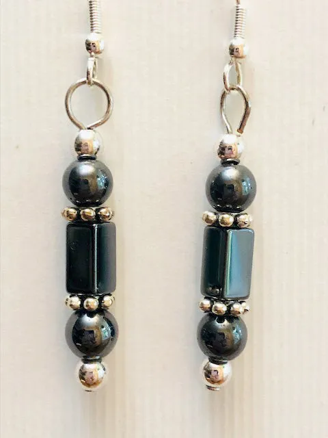 Hematite Earrings Geometric