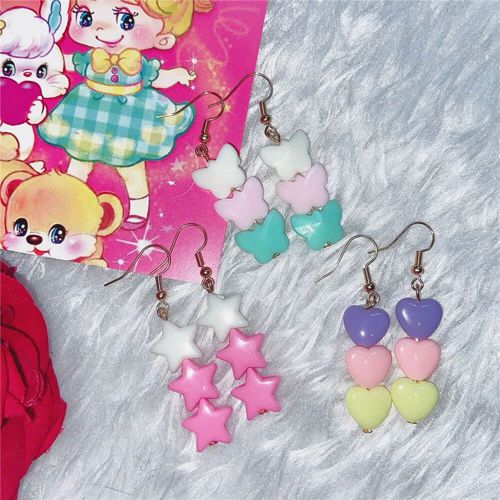 INS CUTE ''HEART & STAR & BUTTERFLY'' EARRINGS BY07238