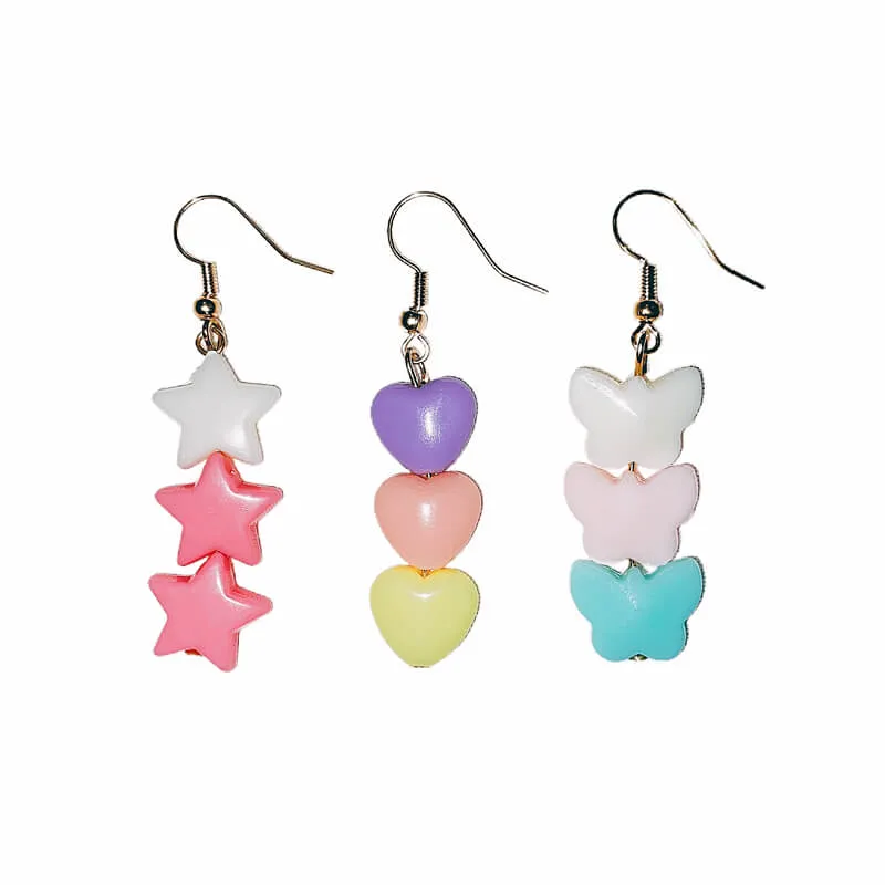 INS CUTE ''HEART & STAR & BUTTERFLY'' EARRINGS BY07238