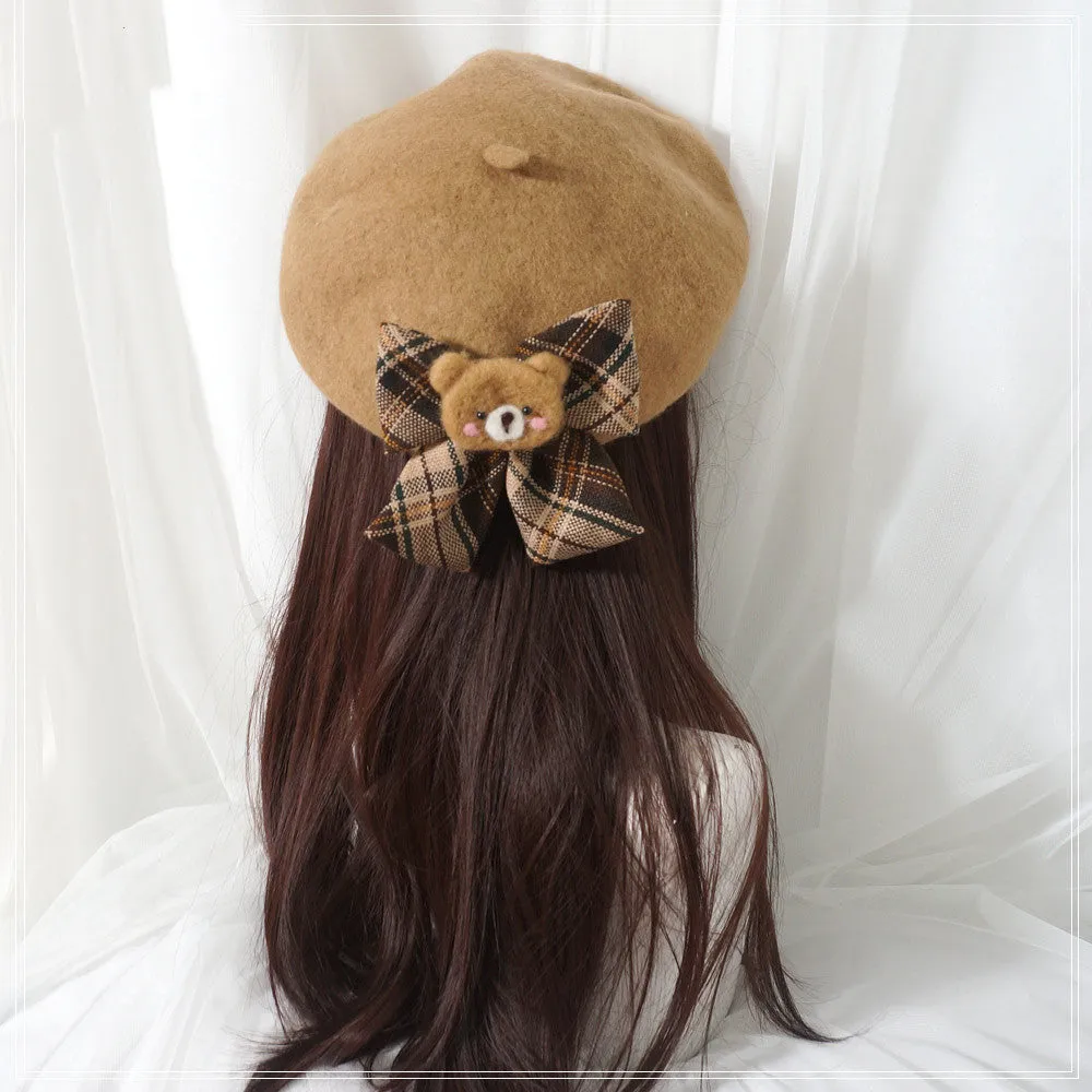 Japanese bear bow  Beret by0088