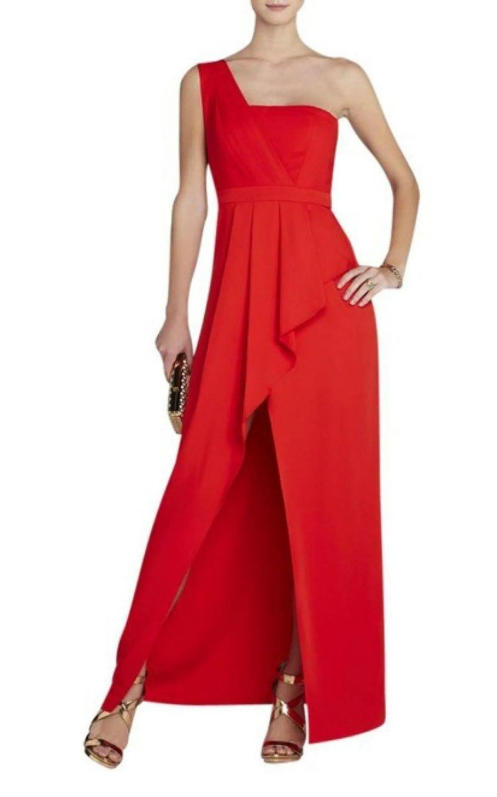 Kristine One-Shoulder Peplum Gown