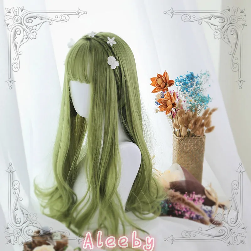 LOLITA GREEN LONG CURLY WIG BY31075