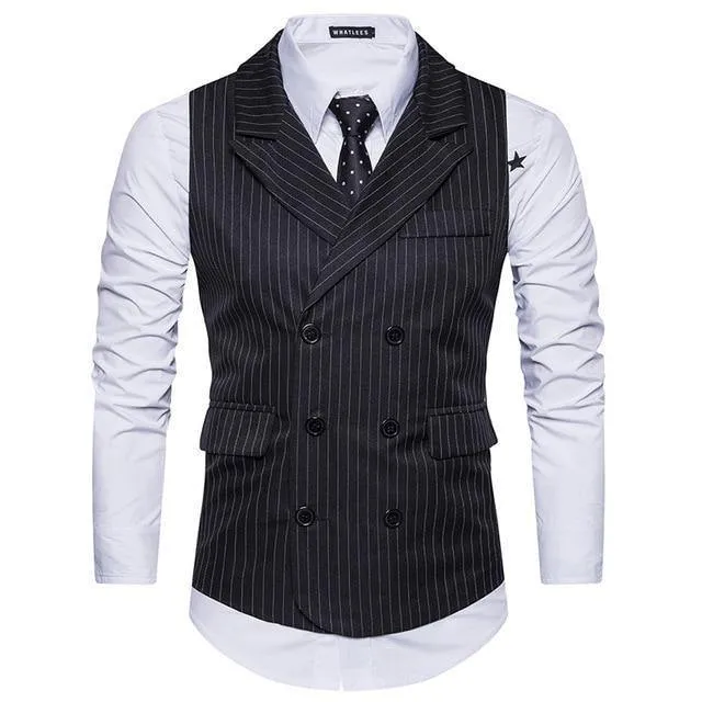 Men's Gentleman Formal Slim Fit Double Breasted Dress Suit Vests 2018 Fashion Paisley Print Men Vest Waistcoat Colete Masculino