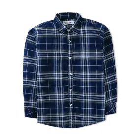 Navy Flannel Check Shirt