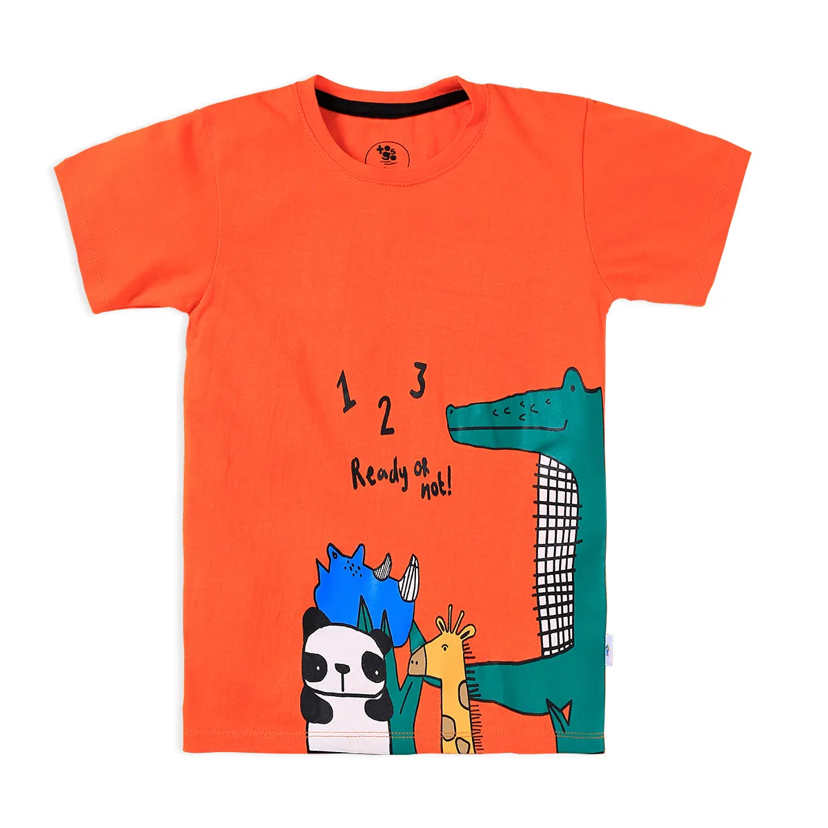 Orange Animal Graphic T-Shirt