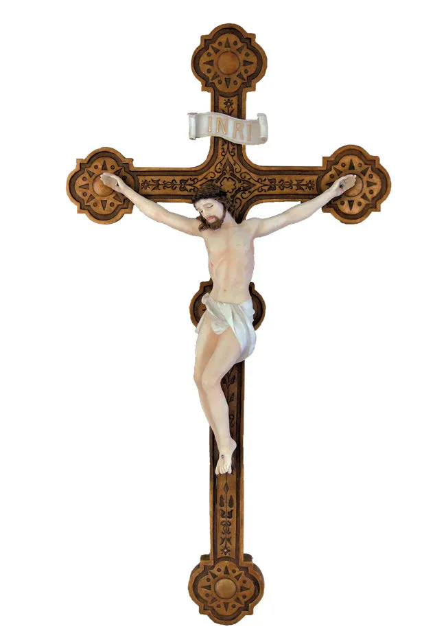 Ornate Crucifix, Hand Painted, 20