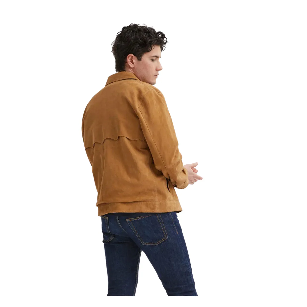 Overshirt Uomo Baracuta Suede Marrone