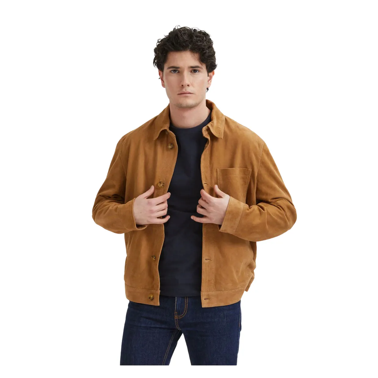 Overshirt Uomo Baracuta Suede Marrone