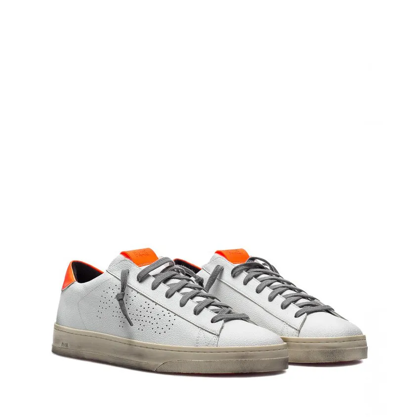 P448 SNEAKERS S22JACK-M BIANCO-ARANCIO FLUO