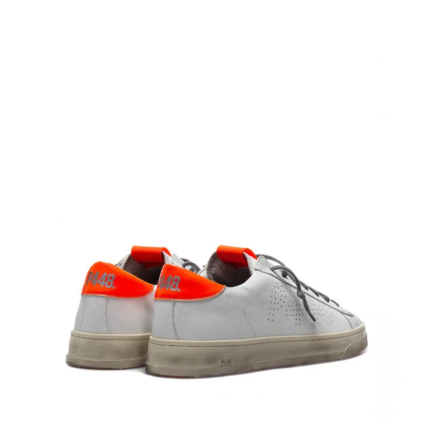 P448 SNEAKERS S22JACK-M BIANCO-ARANCIO FLUO