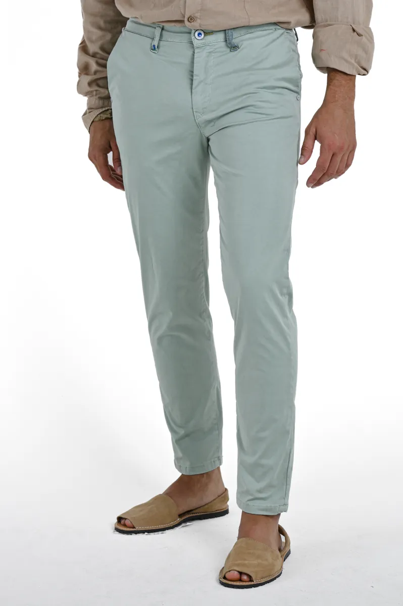 Pantaloni slim Sonic Raso Verde Acqua SS24