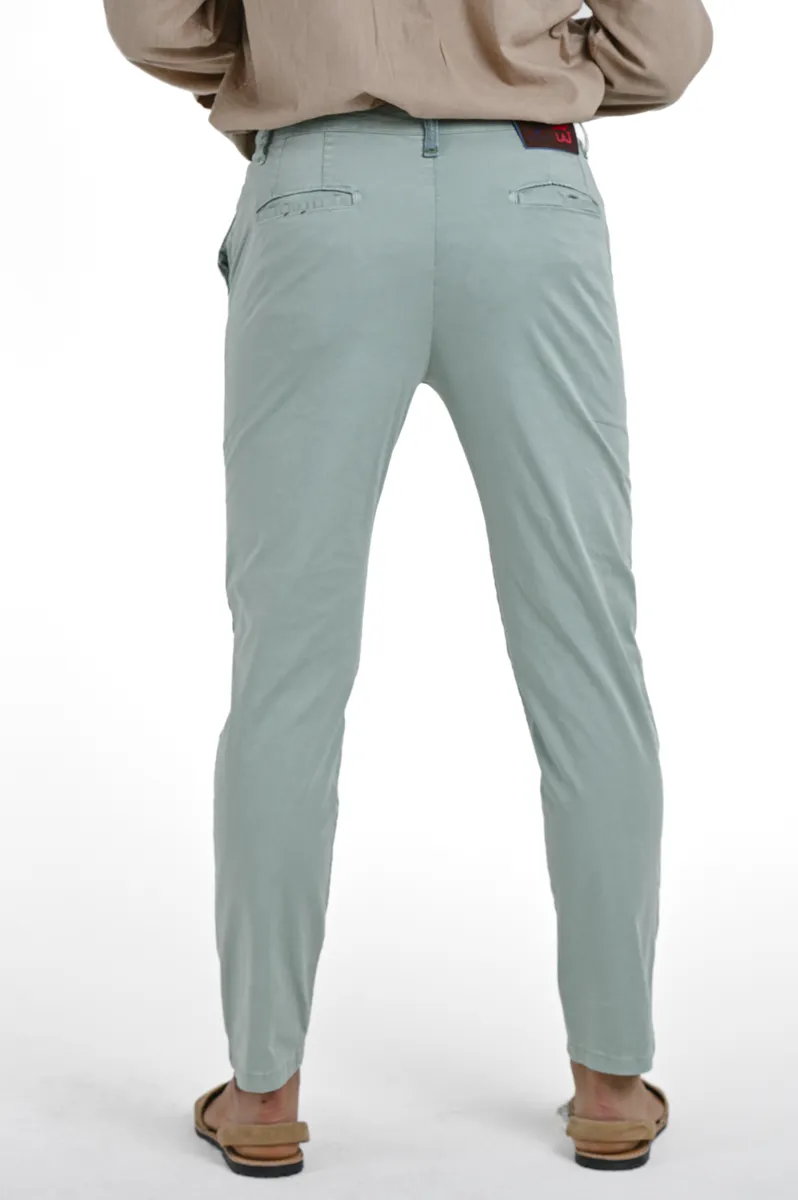 Pantaloni slim Sonic Raso Verde Acqua SS24