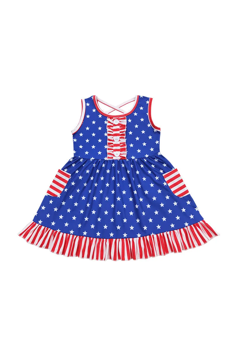 Patriotic star print dress