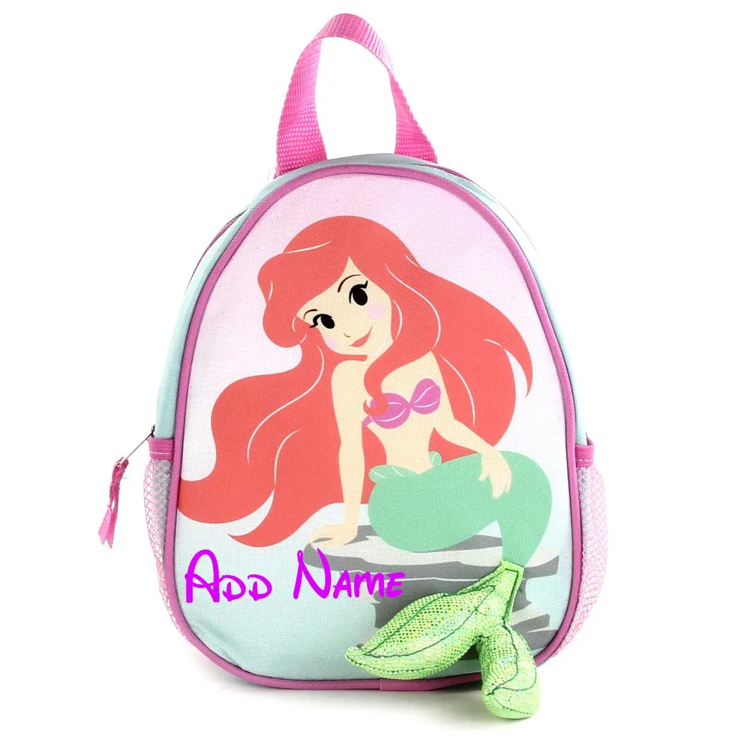 Personalized Ariel The Little Mermaid 10 Inch Mini Backpack with Harness