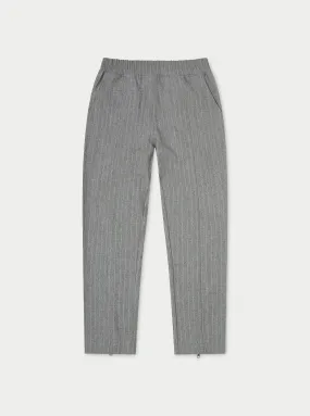 PINSTRIPE SMART ZIP HEM TAILORED TROUSER - GREY