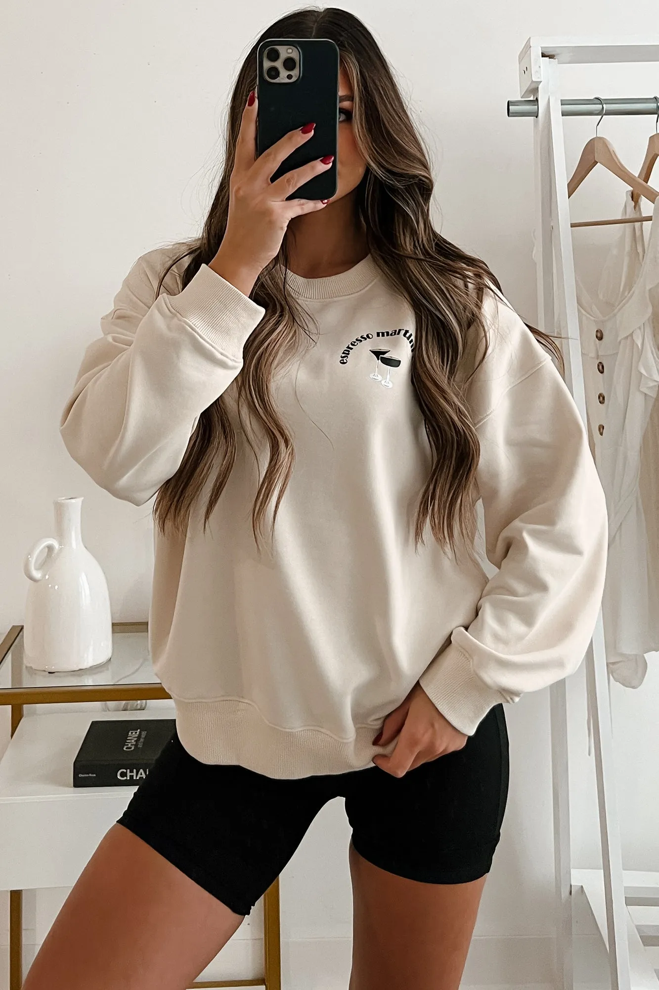 "Espresso Martini Club" Graphic Sweatshirt (Cream)