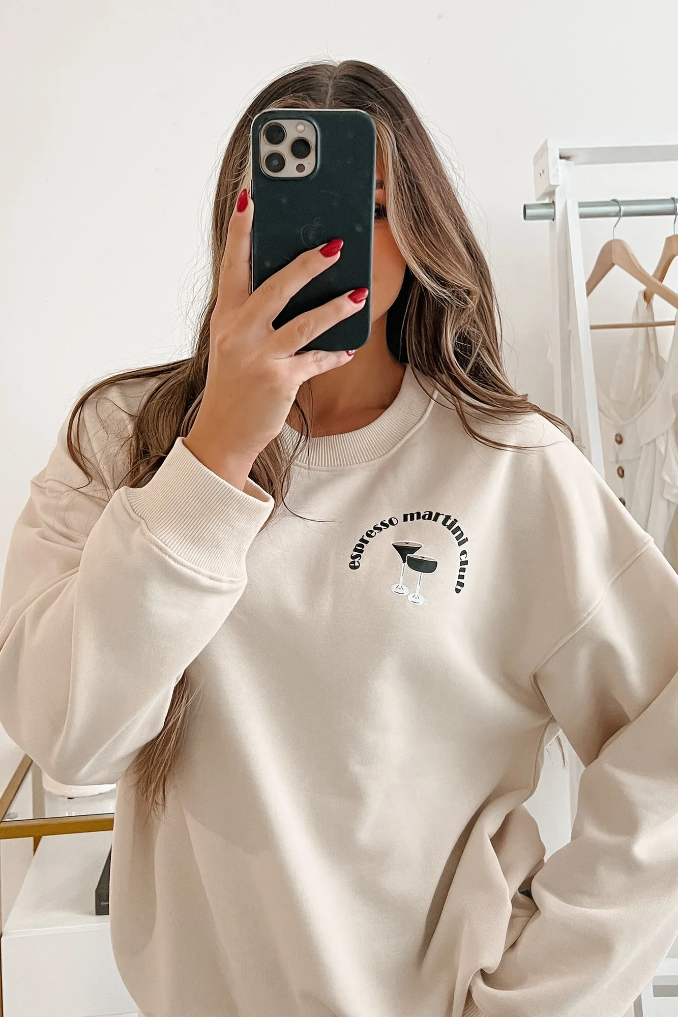 "Espresso Martini Club" Graphic Sweatshirt (Cream)