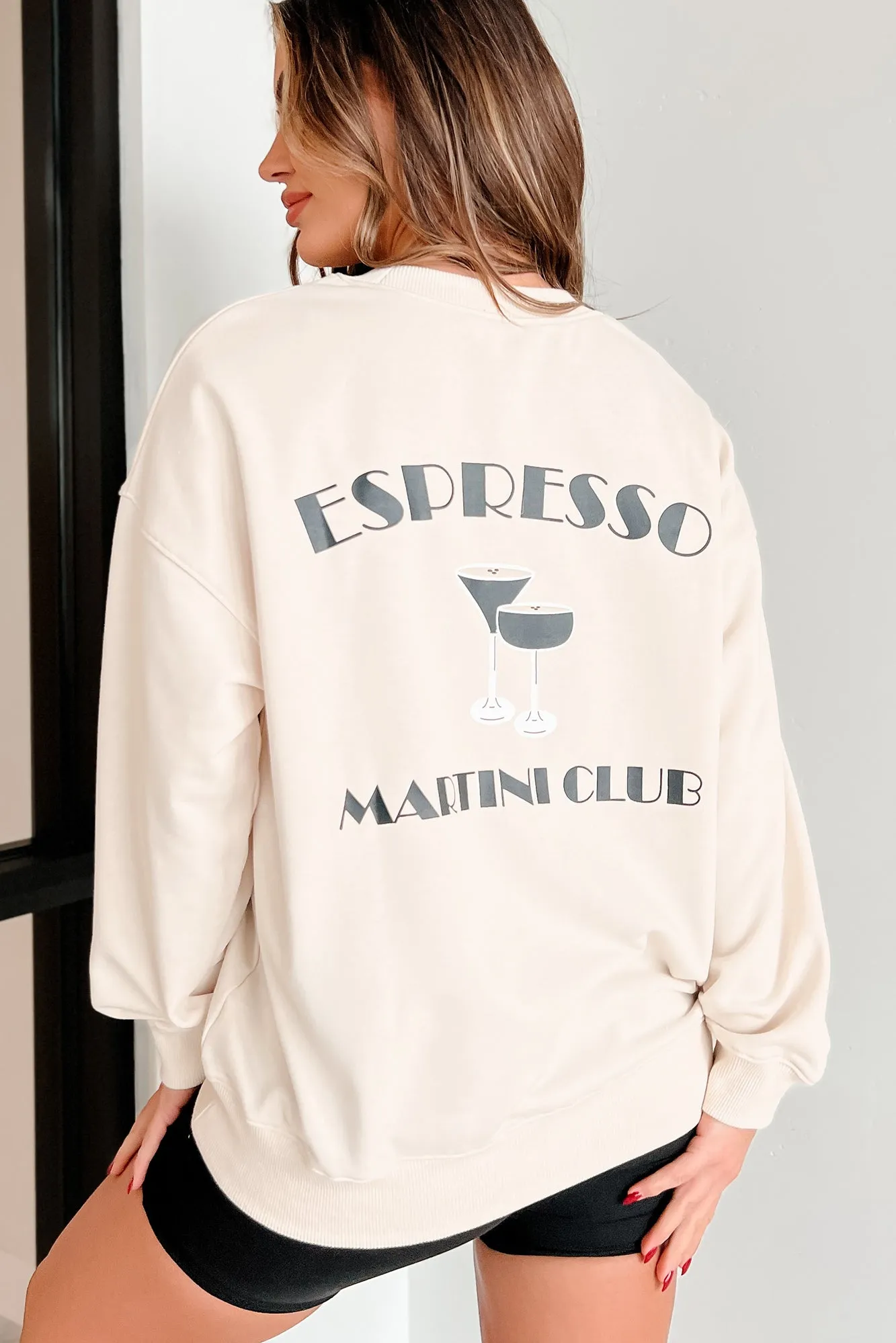 "Espresso Martini Club" Graphic Sweatshirt (Cream)