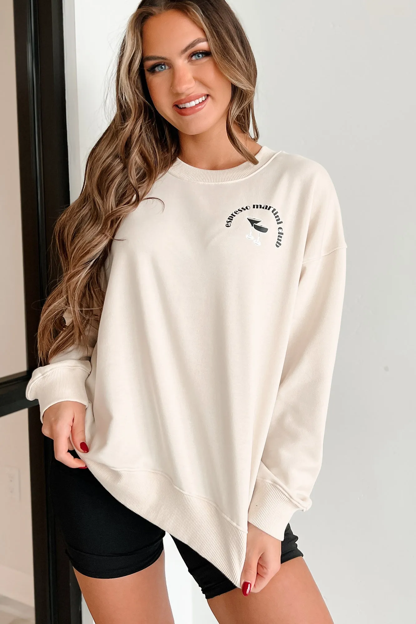 "Espresso Martini Club" Graphic Sweatshirt (Cream)