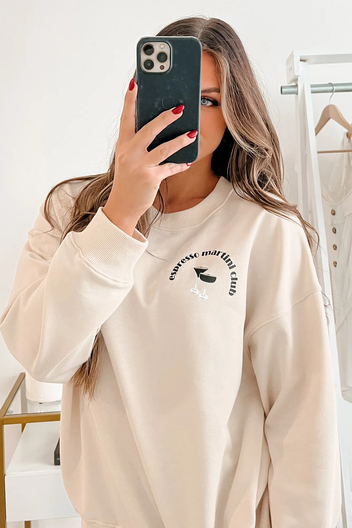 "Espresso Martini Club" Graphic Sweatshirt (Cream)