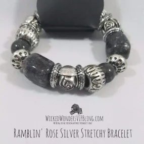 Ramblin' Rose Silver Stretchy Bracelet