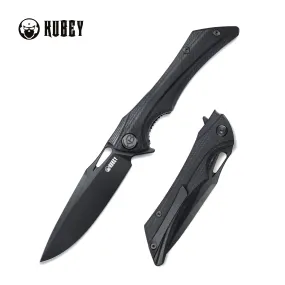 Raven Liner Lock Flipper Knife Black G10 Handle ?.7 Coated AUS-10）KB245E