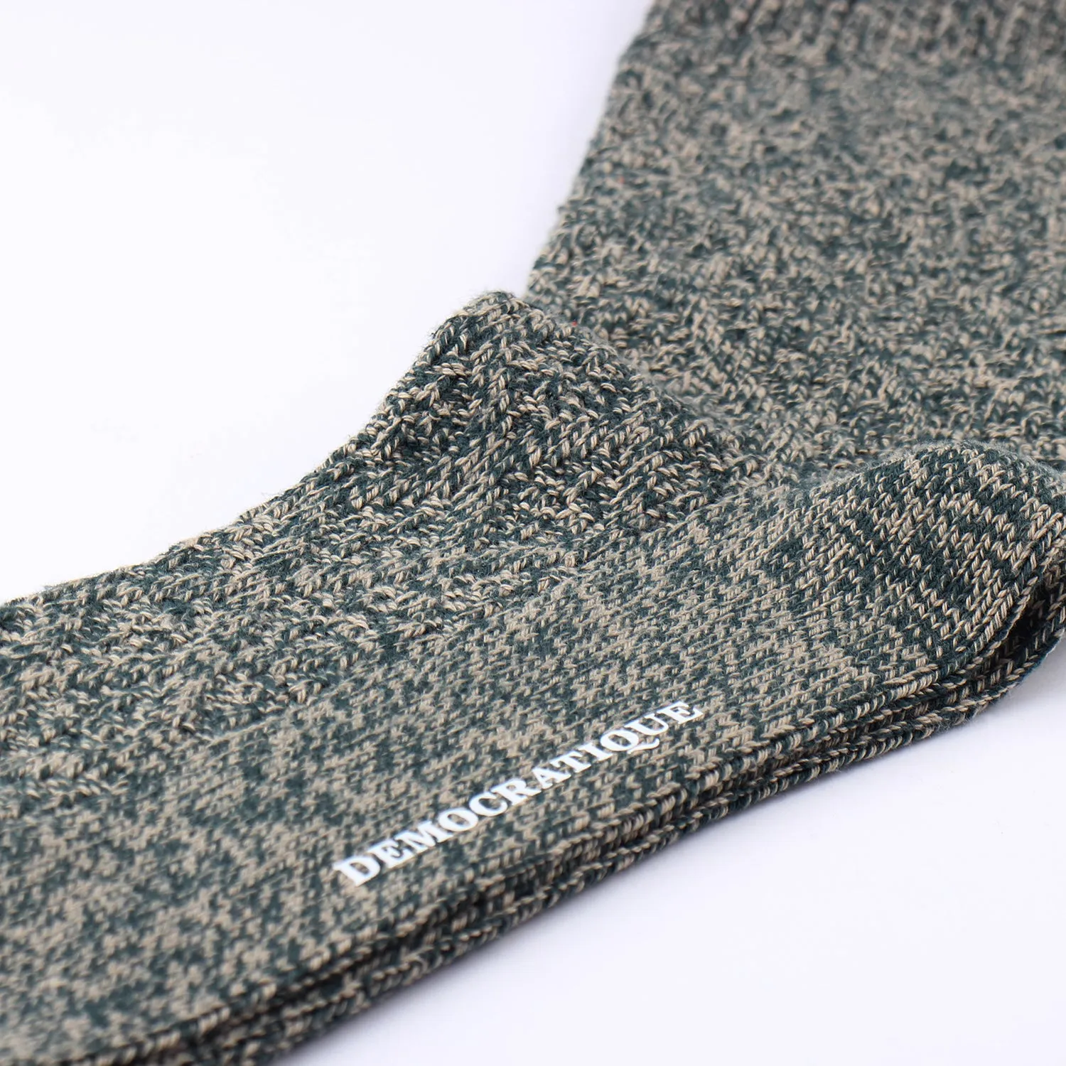 Relax Rhombe Knit Socks Rough Sand / Forrest Green