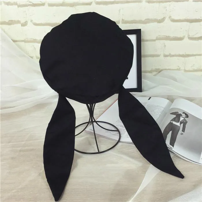 RETRO CUTE BUNNY EARS BLACK BERET HAT BY51004