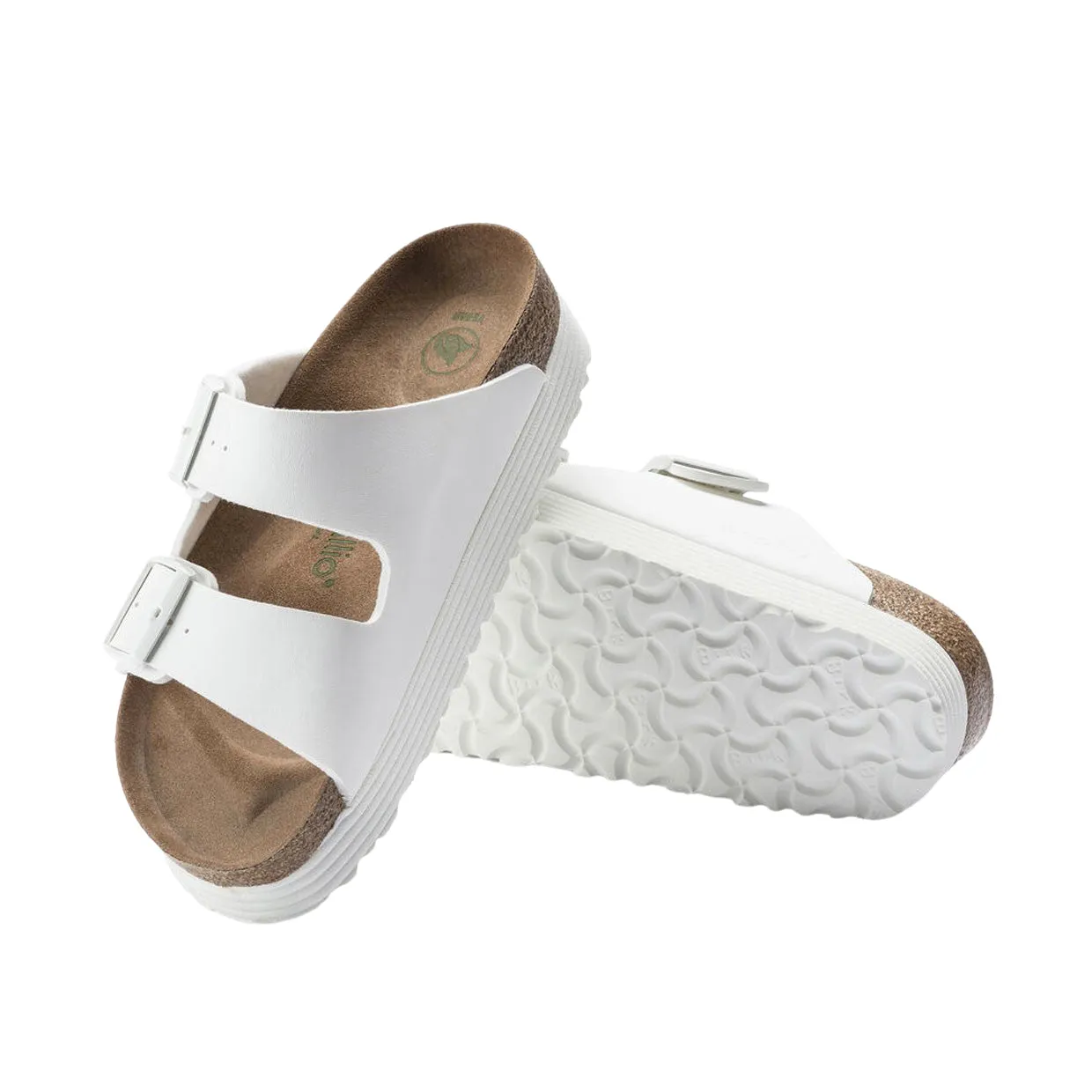 Sandali Birkenstock Arizona Platform Vegan Bianco