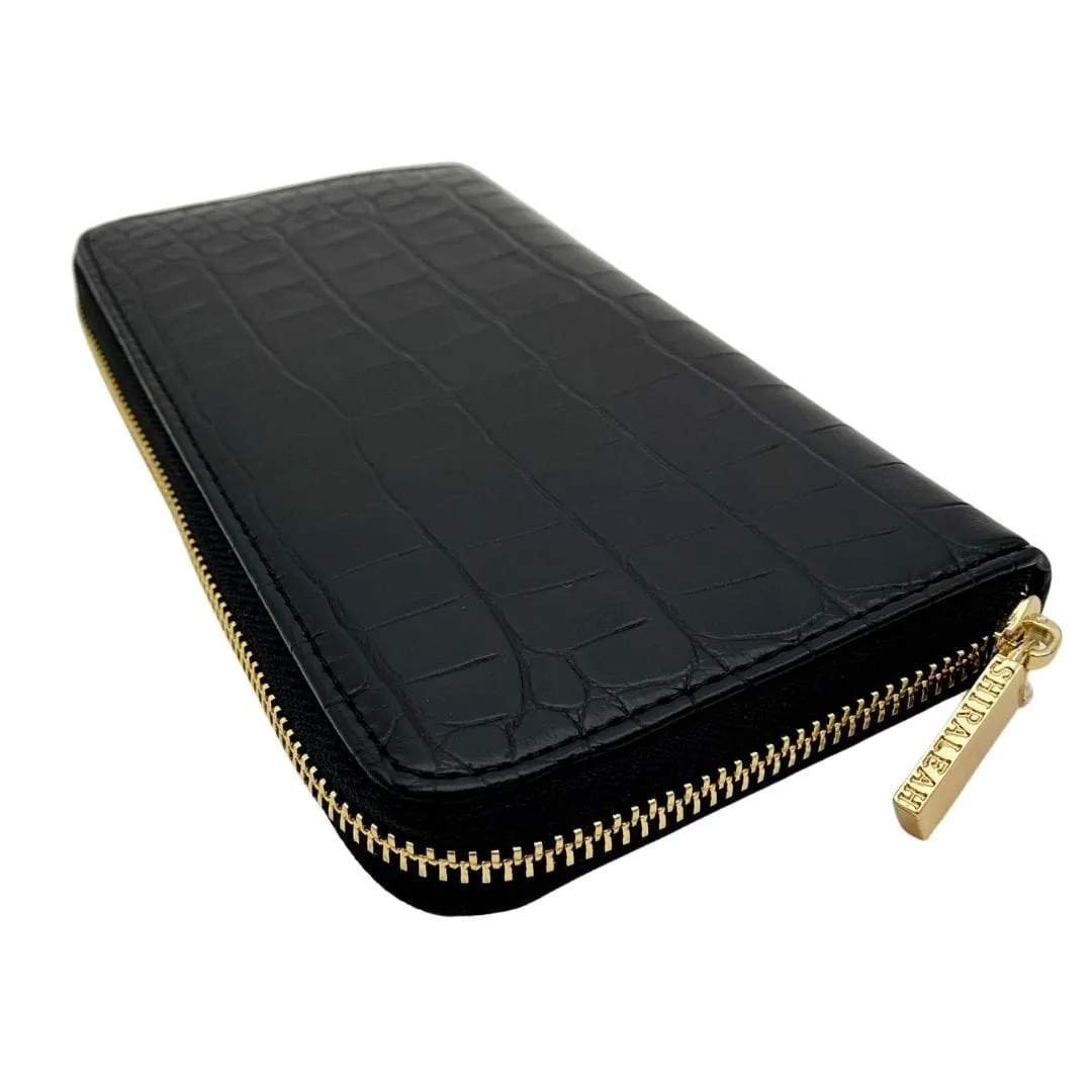 SHIRALEAH Carter Zip Wallet- Black New w/Tags