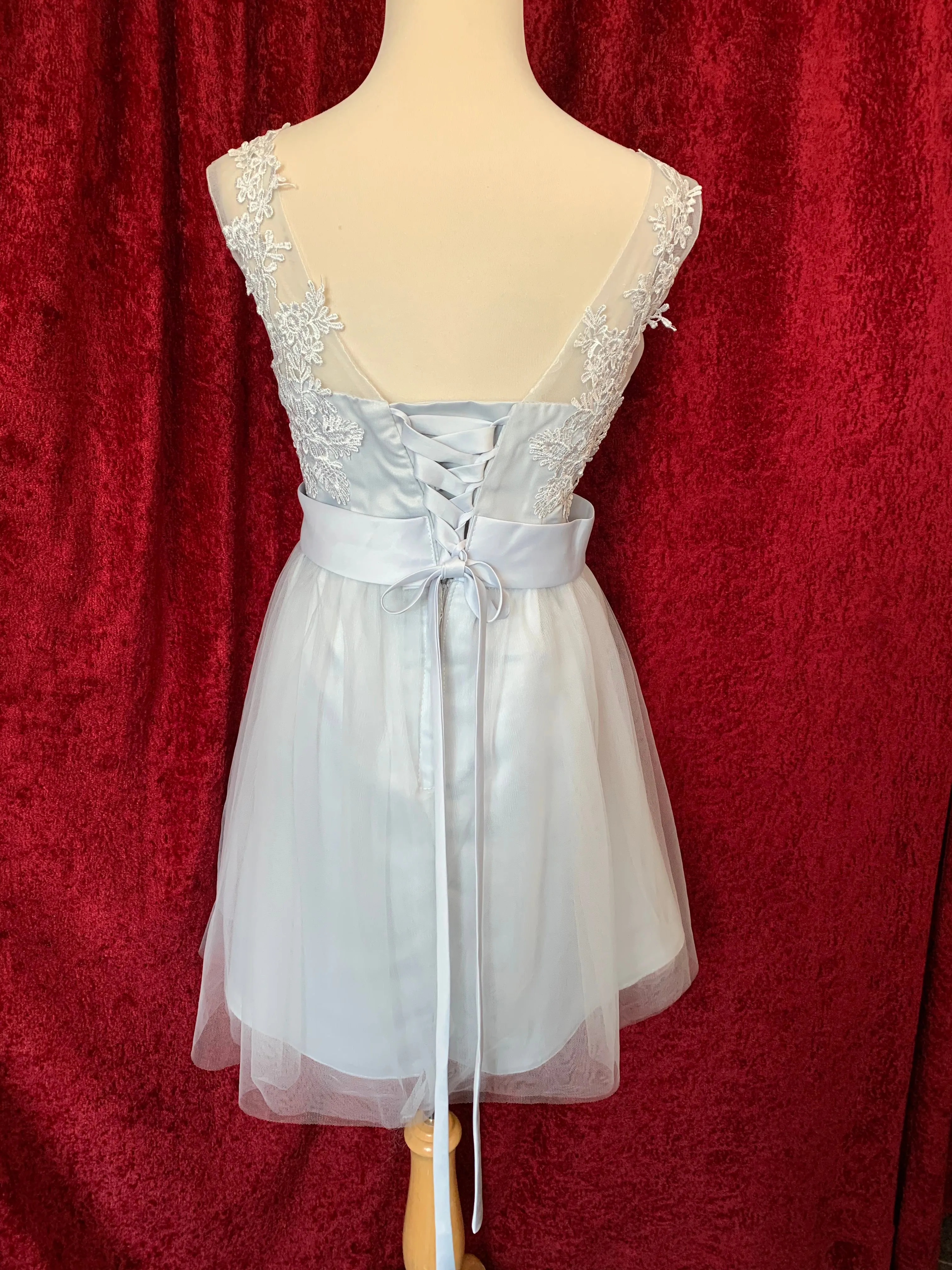 Short Satin/ Tulle Dress Size 16 Style HJZY65