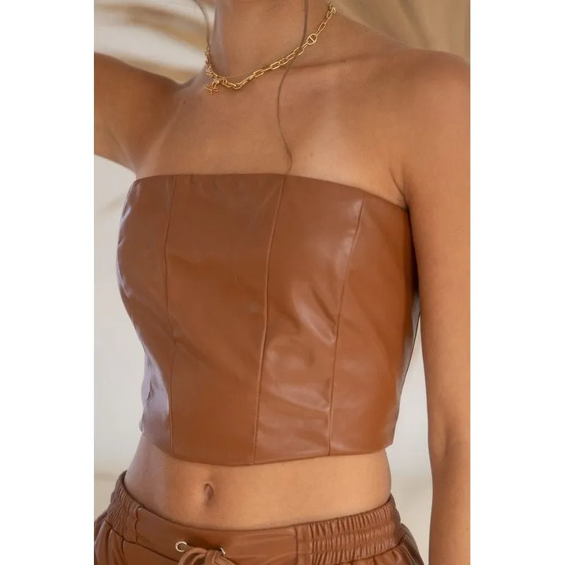 Sierra Faux Leather Tube Top