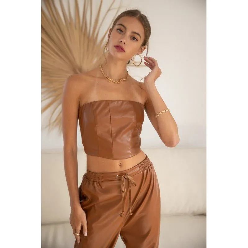 Sierra Faux Leather Tube Top