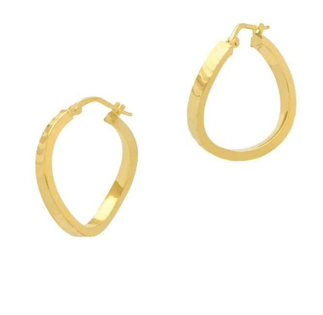 Small Wave Hoop Earrings; Sparkly, Textured, Silver (Left   Right ear)