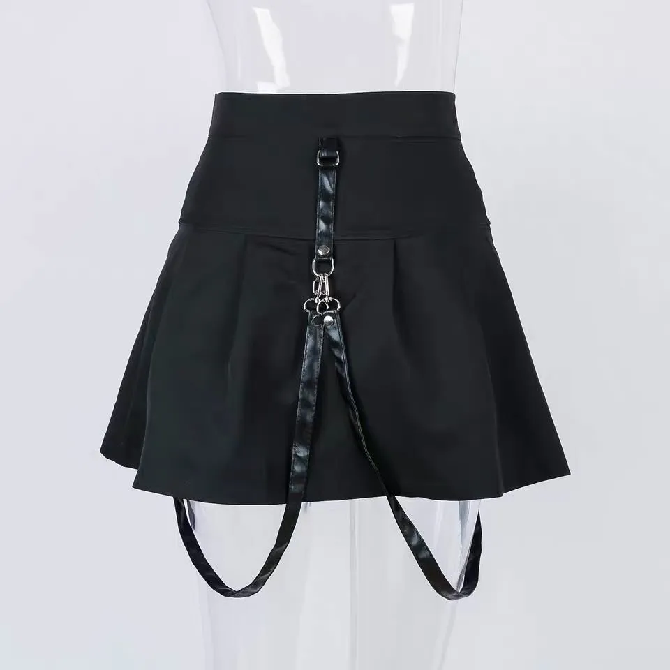 STREET FASHION ZIPPER RING SKIRT BY61045