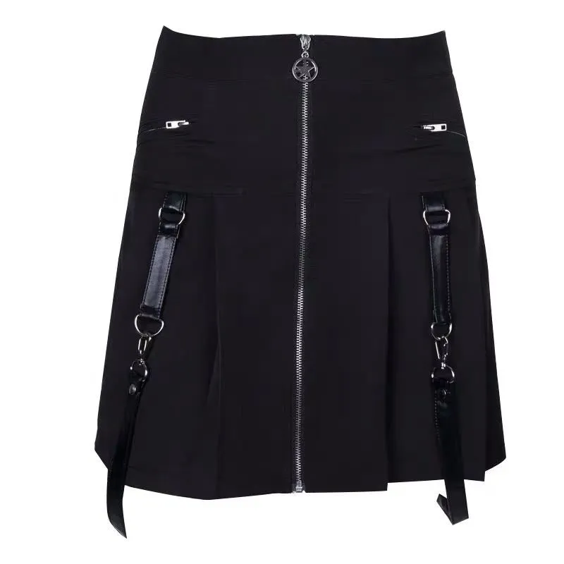 STREET FASHION ZIPPER RING SKIRT BY61045