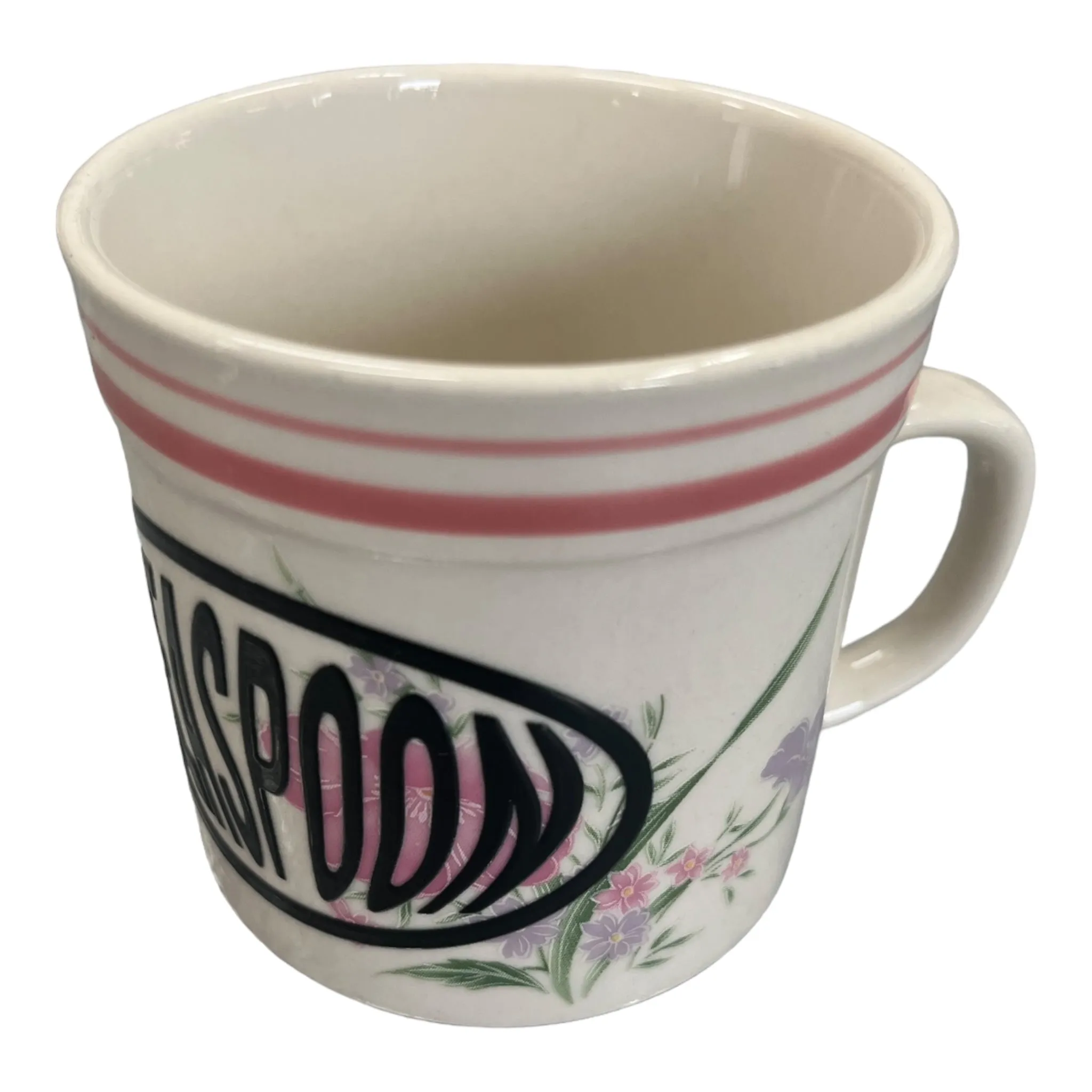 Tasse pink stripes and flowers Vintage Upcycled