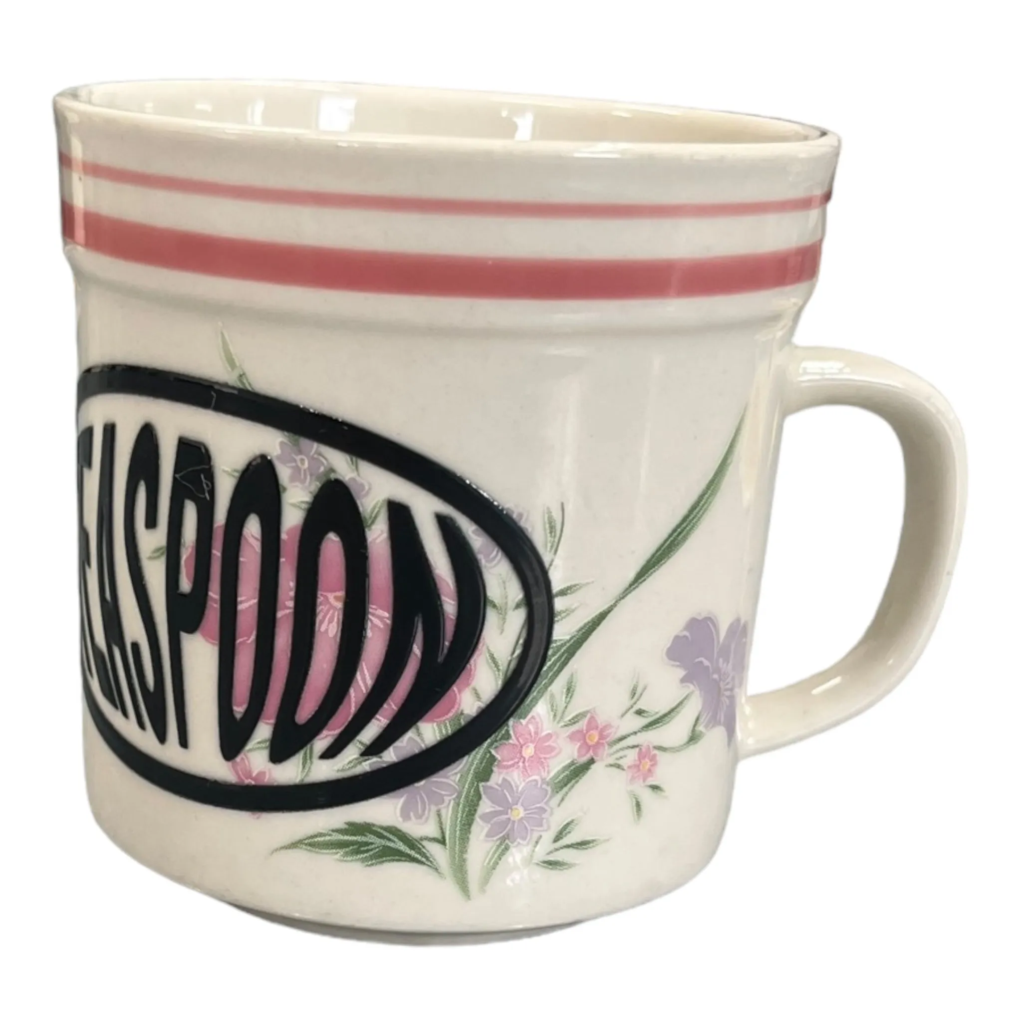 Tasse pink stripes and flowers Vintage Upcycled