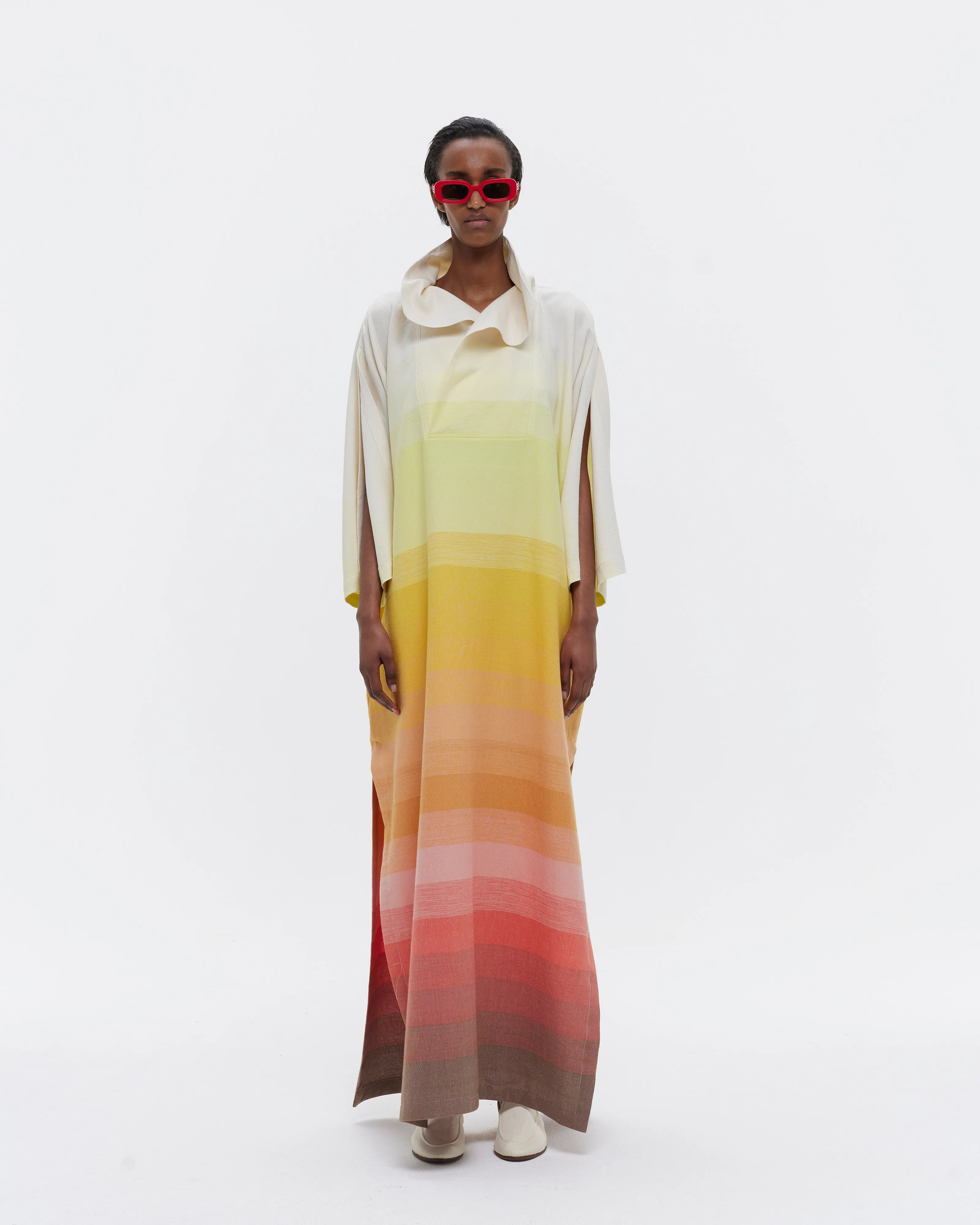 THE CAFTAN WITH FOLD COLLAR : STRIPE 30