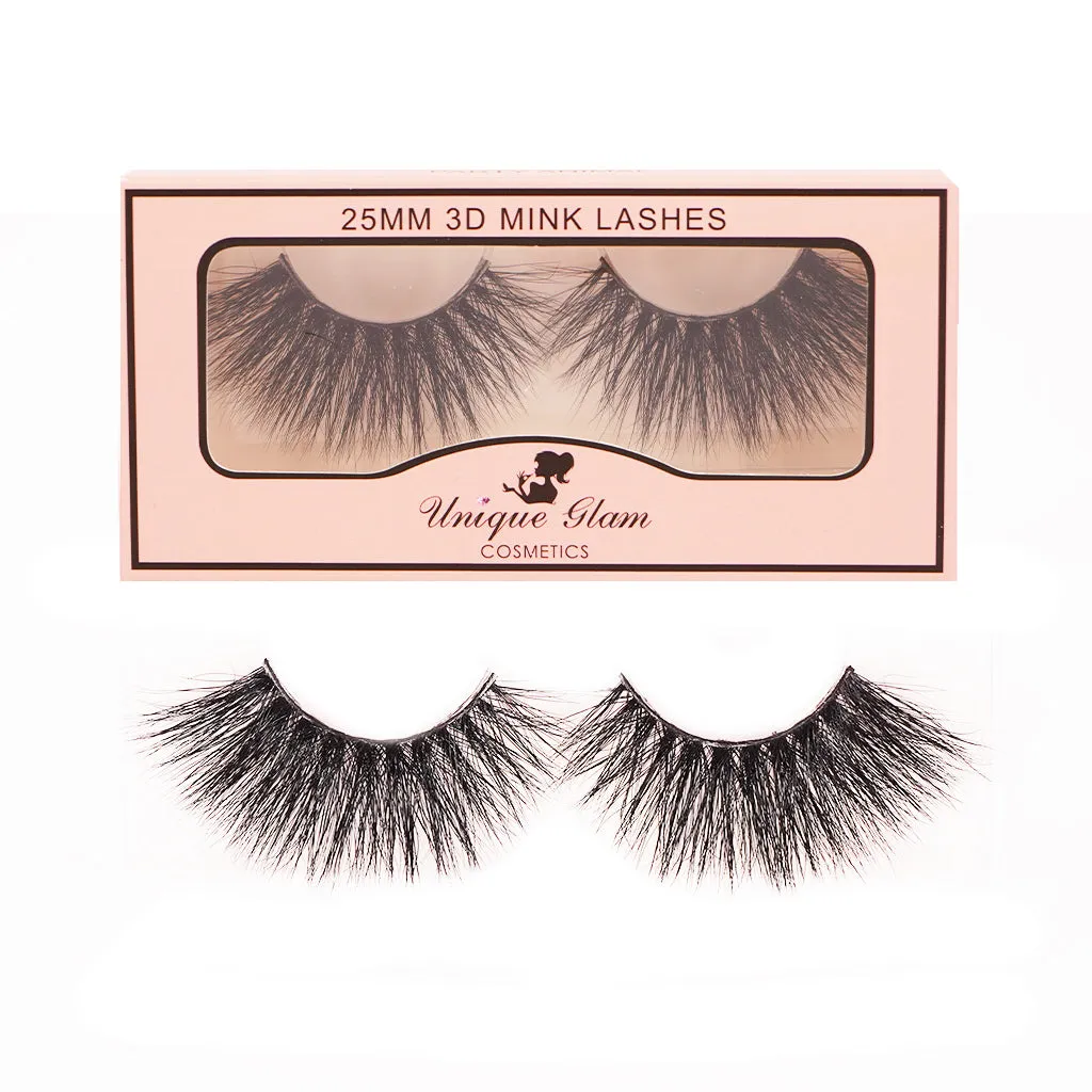 UNIQUEGLAM 3D Mink Eyelashes 25 MM