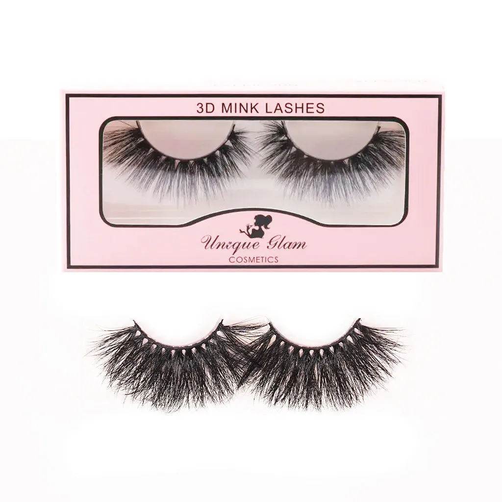 UNIQUEGLAM 3D Mink Eyelashes 25 MM