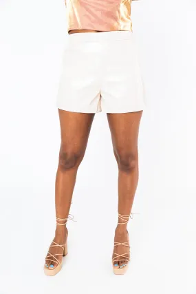 Vince Vegan Leather Shorts - Ecru